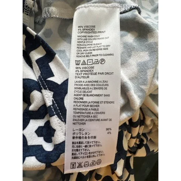 Tommy Bahama Navy and White Geometric Pattern Maxi Dress, Women's Size L - Picture 9 of 9